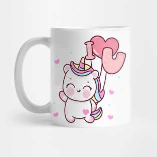 Cute Kawaii i love you unicorn birthday Mug